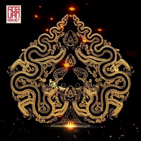 Lá đề trang trí đôi rồng – Bản có hiệu ứng